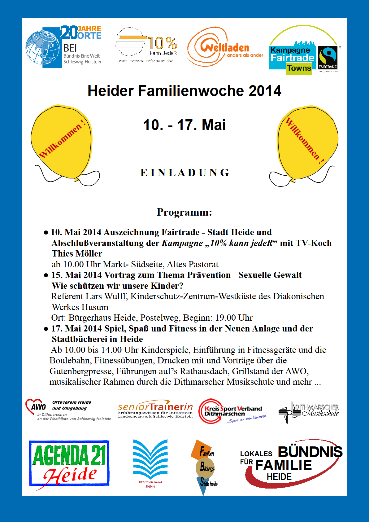 Handzettel zur Familienwoche in Heide